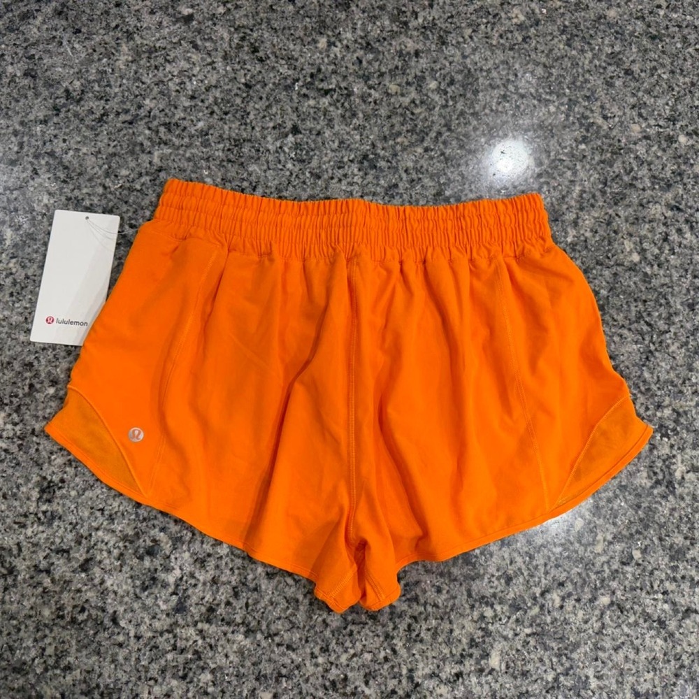NWT Lululemon Hotty Hot High-Rise Lined Short 2.5" Orange Flash